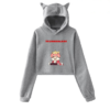 Technoblade Sad Cat Ear Crop Top Hoodie