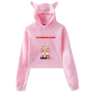 Technoblade Sad Cat Ear Crop Top Hoodie