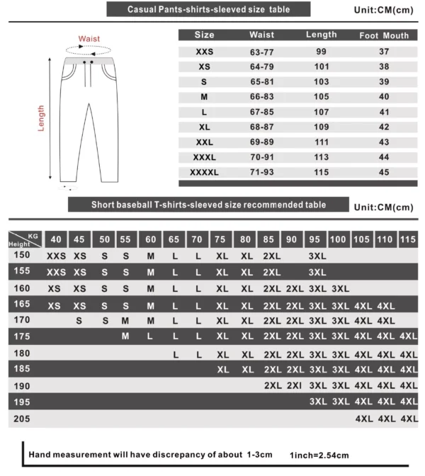 Technoblade Pant size chart